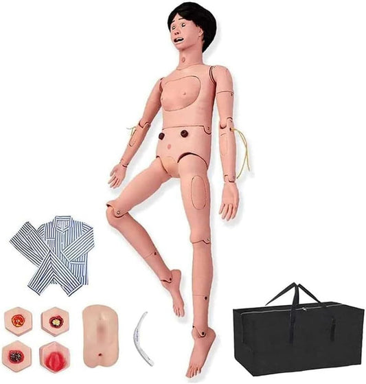 170 cm Life Size Patient Care Manikin Training Nursing Manikin Basic Geri Nursing Skills Geriatric Human Model Mannequin Full Body for Students Education Teaching Medical Training Skills
