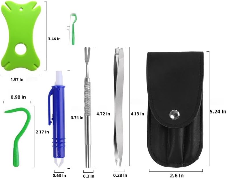 6-in-1 Premium Tick Removal Kit with Case, Including Tick Tweezers, Remover, Holster, Tick Card, and More (#1)