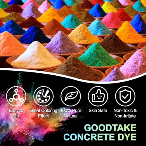 GOODTAKE Concrete Pigment, Brown Iron Oxide Cement Dye Color for Mortar, Grout, Plaster, Tile, Paint, Paving Concrete Mold (Brown, 4 oz)