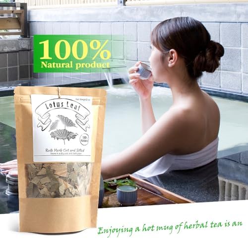 EidolonGreen [China Medicinal Herb] Lotus Leaf Tea,Dried Lotus Leaf,Chinese Herba,Decaffeinated Loose Leaf Tea （Heye/荷葉/연잎）Natural Dried Loose Leaves (2 Ounce (Pack of 1))