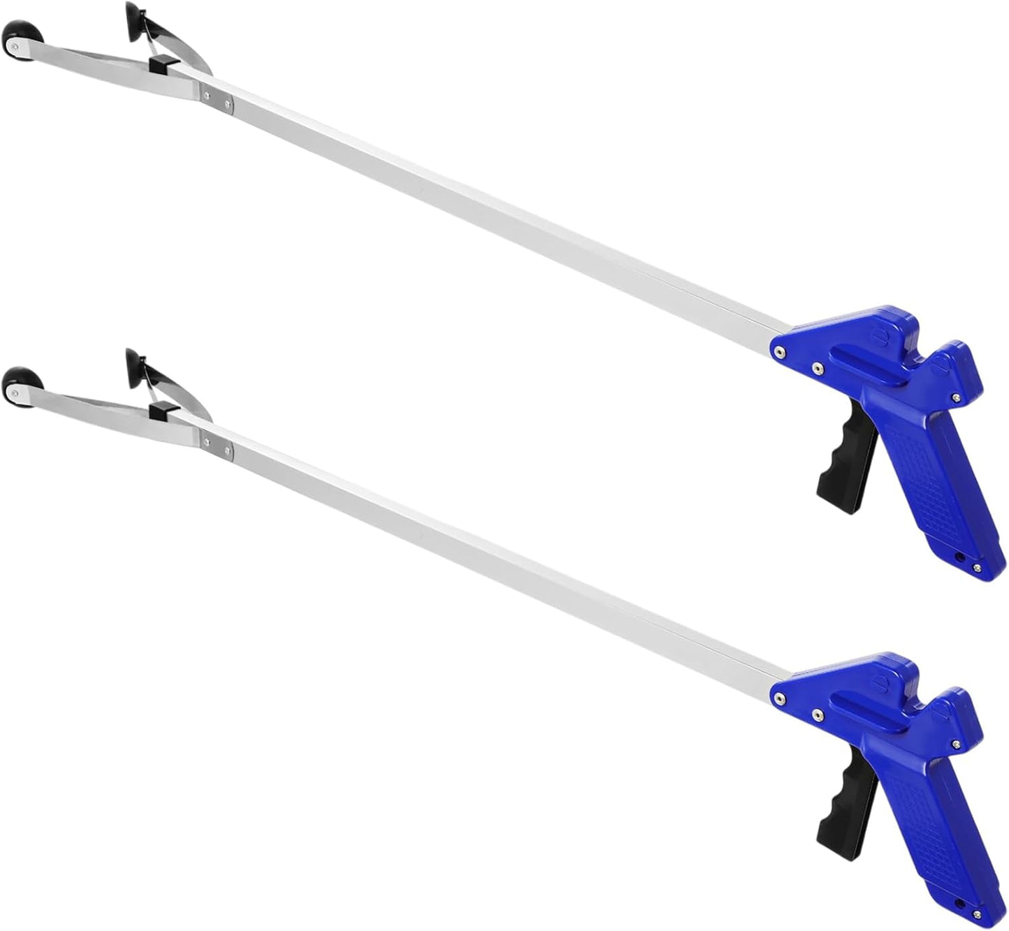 Sabary 2 Pcs 35 Inch Suction Cup Grabber Reacher Heavy Aluminum Trash Pick up Stick, Long Handy Aids Nonslip Claw Reach Tool for Elderly Pick up Trash Arm Extension Litter Picker(Blue)
