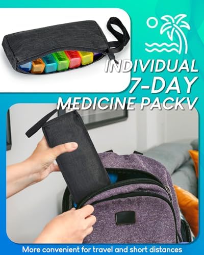 Monthly Pill Organizer 2 Times a Day, with Portable Hard Shell, Pill Cutter, 31-Day Box, Plastic Opening Pick, Monthly & Weekly Stickers, Convenient Medication Management (Green, 2 Times a Day)