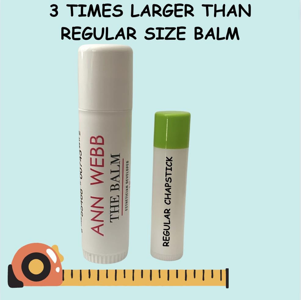 Balm Lip Moisturizer for Dry Lip Care - Organic Lip Balm for Chapped Lips - Anti-aging - UV protecting Lip Repair for Hydrating Lips Oversized - Best Balm - Mint Balm .5oz.