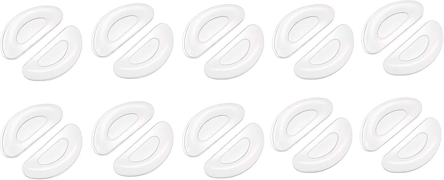 Nose Pads for Glasses,20Pack Silicone Soft Nose Pads for Eyeglasses Non Slip,Stick-on Glasses Nose-Pad GlassesGrips Grippers for Eyeglass Sunglasses.(Clear)