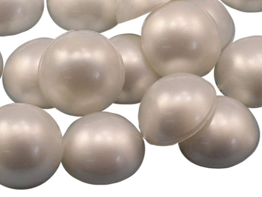 Allstarco KraftGenius 18mm Pearl (Molded) .PRL Round Flat Back Acrylic Cabochons Plastic Gems for Crafts Costume Embelishments Card Making Jewels Jewelry Making Cosplay Jewels - 30 Pieces