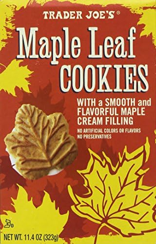 Trader Joe's Maple Leaf Cookies, Net WT. 11.4oz(323g)-set of 2