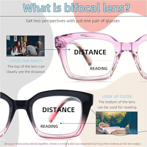 HIYANJN Bifocal Reading Glasses For Women Men Blue Light Computer Readers Clear Top Transition Ladies Eyewear 2.75