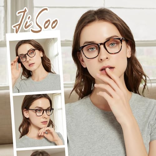 JiSoo Reading Glasses Women 3.0 Stylish Designer Readers 3.0, Womens Reading Glasses 3.0+ with Spring Hinge, Tortoise