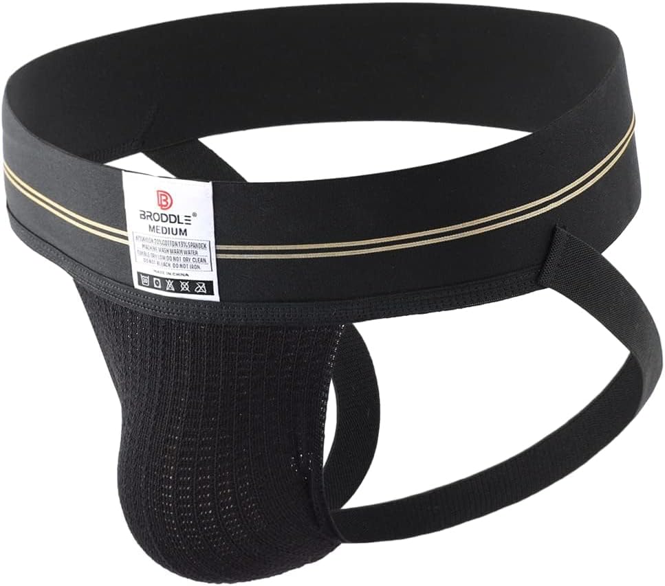 BRODDLE Men's Jockstrap Stretchy Nylon Mesh Pouch Performance Workout Athletic Supporters for Men