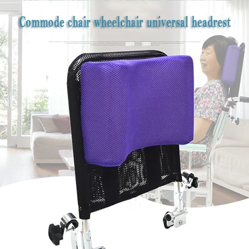Wheelchair Headrest, Commode Chair Wheelchair Universal Headrest, Reduce Head Pressure, Adjustable Height and Angle, Easy to Install, Adapt to Various Needs