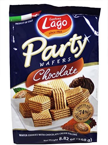 Gastone Lago Party Wafers Chocolate Cream Filling 8.82 oz, 250g (Pack of 2)