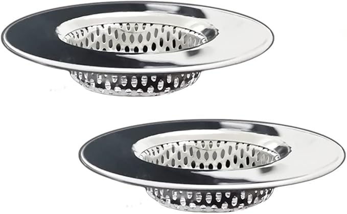 2PCS 3.0" Top / 1.75" Basket Bathtub Drain Strainers, Shower Drain Hair Catcher, Stainless Steel Drain Cover Basket for Bathroom Laundry Floor Drain