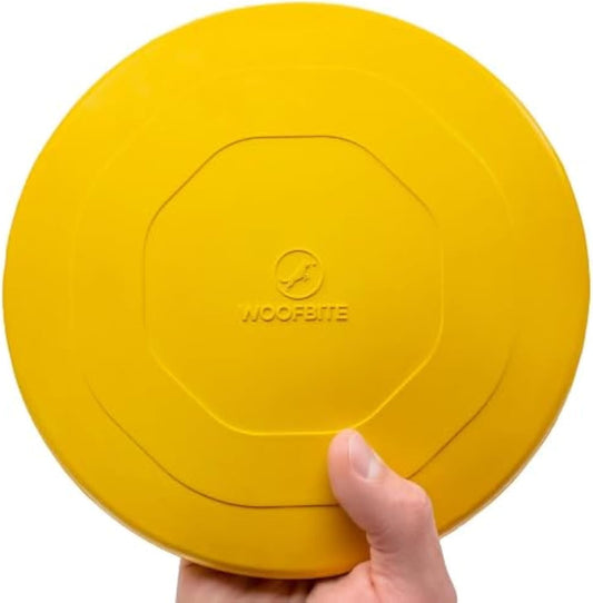 "Indestructible Dog Disc - Lifetime Replacement - Medium & Large Breed - Ultra Durable for Aggressive Chewers - Tough & Strong, Heavy Duty Natural Rubber Toy - Fetch, Tug, & Chew - 8in