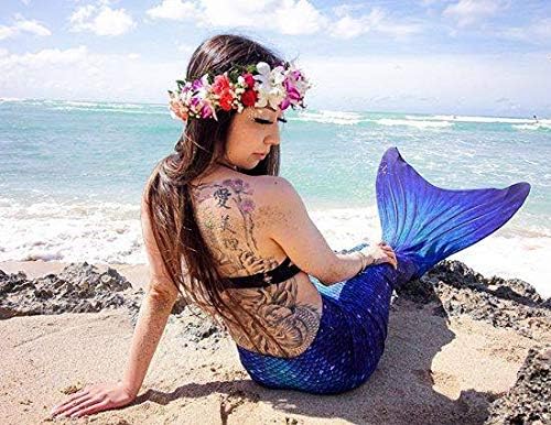Mermaid Costume for Women Adults (Ocean Deep Blue, L 8/10)
