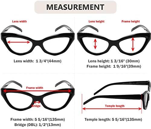 Eyekepper Cat-eye Style Reading Glasses for Women Chic Readers - Transparent +2.75