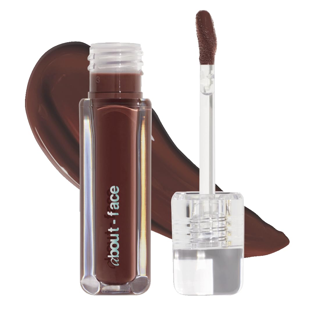 about-face Light Lock Lip Gloss Scorcher â Non-Sticky, High-Shine Lip Oil Gloss with Coconut Oil, Peppermint & Lavender â Vegan, Cruelty-Free, Clean Beauty â 0.21 oz (Cinnamon)