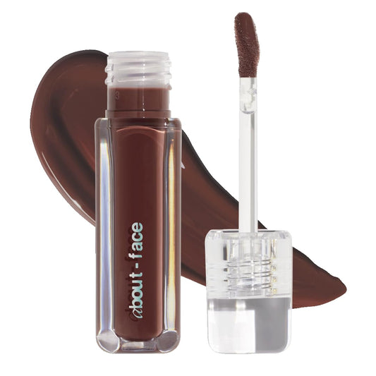 about-face Light Lock Lip Gloss Scorcher â Non-Sticky, High-Shine Lip Oil Gloss with Coconut Oil, Peppermint & Lavender â Vegan, Cruelty-Free, Clean Beauty â 0.21 oz (Cinnamon)