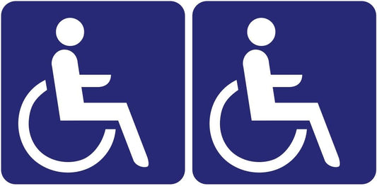 Waterproof UV Protection Vinyl Sticker – Laminated Laminated Signage Adhesive Sticker – Water and UV Resistant – Disabled Wheelchair Panel – 10 x 10 cm (Pack of 2)