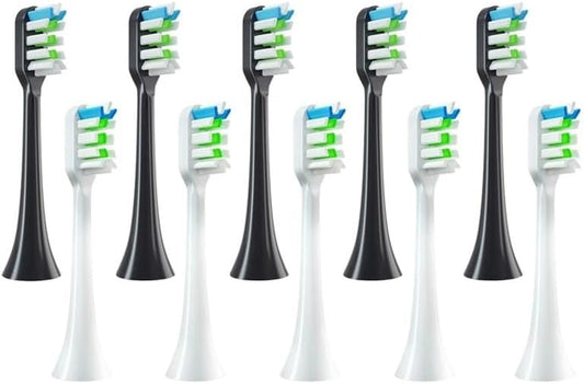 12 PCS Compatible with SOOCAS X3/X3U/X5 Brush Heads Replaceable Soft Electric Toothbrush Brush Vacuum Bristle Nozzles(12pcs Pink)(6black with 6white)