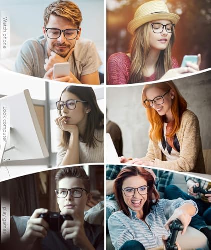 MEETSUN Blue Light Blocking Glasses women men, Anti Eye Strain Headache (Sleep Better),Computer Glasses UV400 Lens (T1 Flower-Transparent Lens)