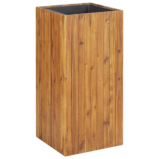 YuuSsea Brown Raised Garden Planter Box: Large, Sturdy Acacia Wood Outdoor Flower and Herb Planters for Balcony - Square
