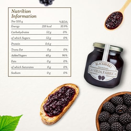La Vieja Fabrica jam BlackBerry jam, 350g & Blueberry Jam Bottle, 285 g (Pack of 2)
