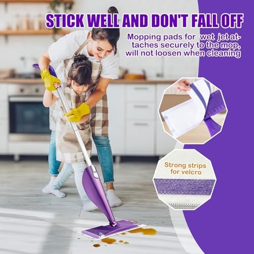 Mop Pad Refill Compatible with WetJet Spray Mop, Wet Jet Mopping Pads for All Purpose Multi Surface Hardwood Floor Cleaning, 4 Layers Thickened and Super Absorbent, 80 Count. (80)