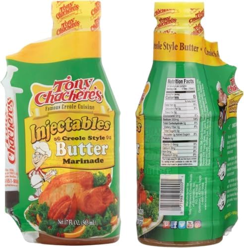 Tony Chachere Injectable Marinades with Injector, Creole Style Butter, 3 Count