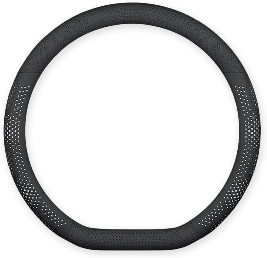 Car Steering Wheel Cover for Jeep Gladiator 2019–2025 2026 JT,Breathable Perforated Auto Steering Wheel Protector, Non-Slip Sporty Grip,Comfortable Sweat-Proof Vehicle Interior Trim,D-C