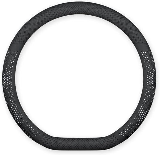 Car Steering Wheel Cover for Jeep Gladiator 2019–2025 2026 JT,Breathable Perforated Auto Steering Wheel Protector, Non-Slip Sporty Grip,Comfortable Sweat-Proof Vehicle Interior Trim,D-C