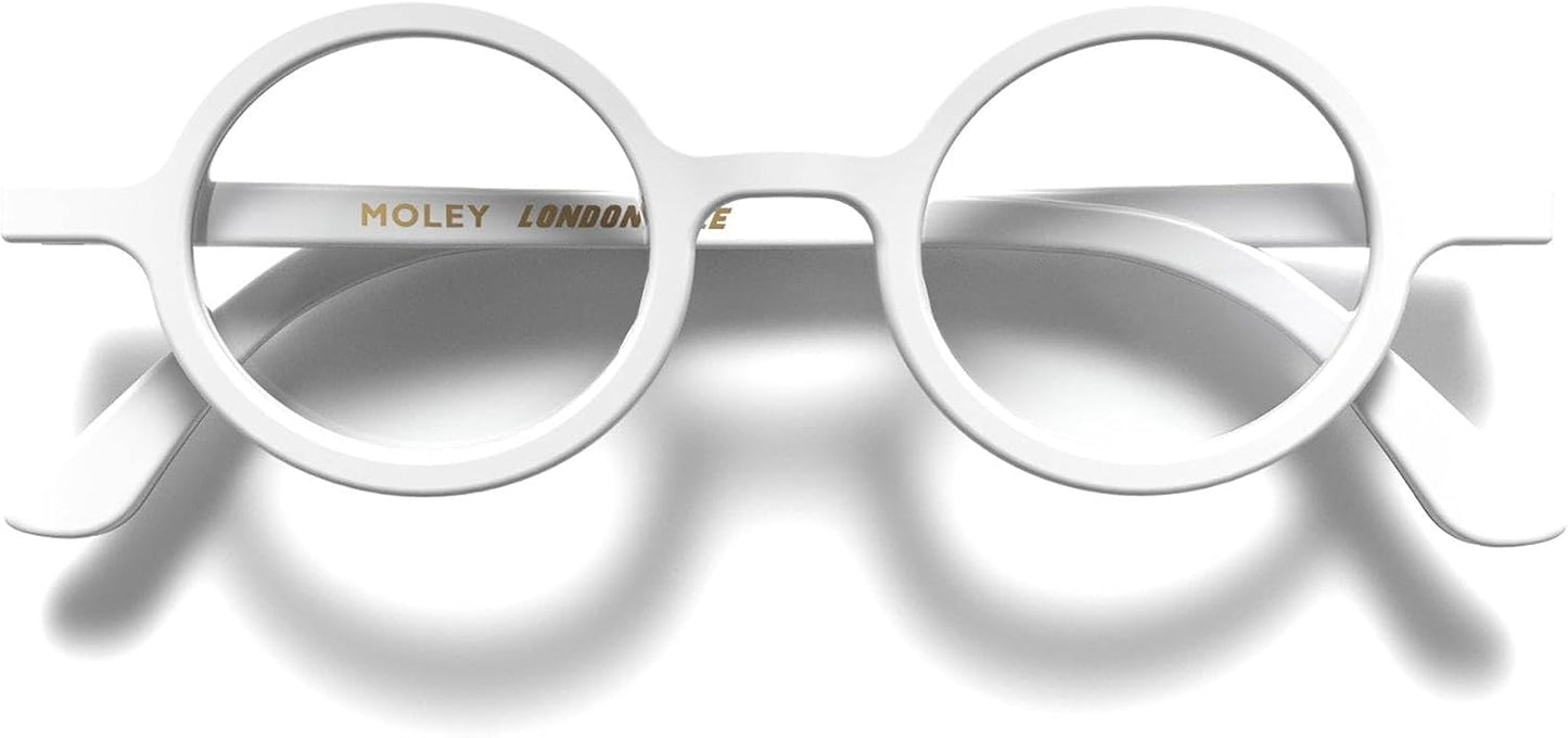 LONDON MOLE® Moley reading glasses | Cool round shaped readers | Men’s Women’s Unisex | Spring hinges