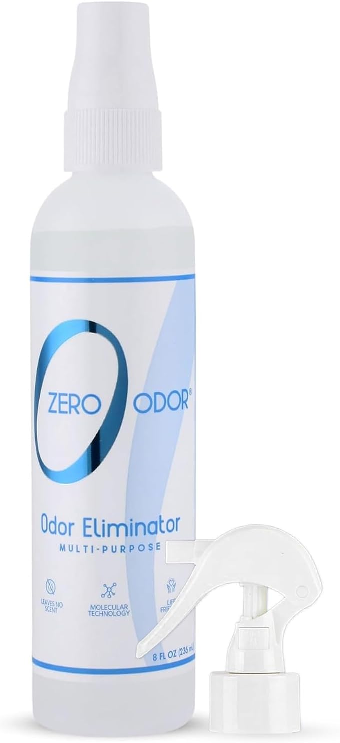 Zero Odor Multi-Purpose Odor Eliminator - Eliminate Air & Surface Odor â Patented Technology Best for Bathroom, Kitchen, Fabric, Closet- Smell Great Again, 8oz (Over 1000 Sprays)