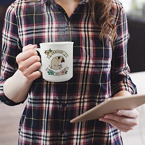 Genuine Fred SAY ANYTHING MUG, DRAGGIN, 16 Ounce Ceramic Mug, White, Dishwasher Safe