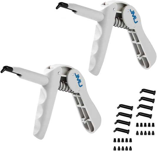 JMU 2 Pack Dental Composite Gun Dispenser Applicator Autoclavable, Comes with 10 Unidose Copsules Cartridge Tips, Plastic Caps