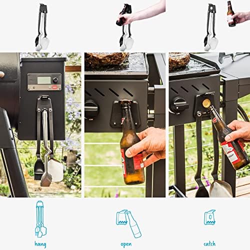 Dreamfarm Set of BBQ Grill Tools Premium & Durable Barbecue Set with Brizzle, Clongs, Chopula, & Magnetic Utensil Holder - Stainless Steel