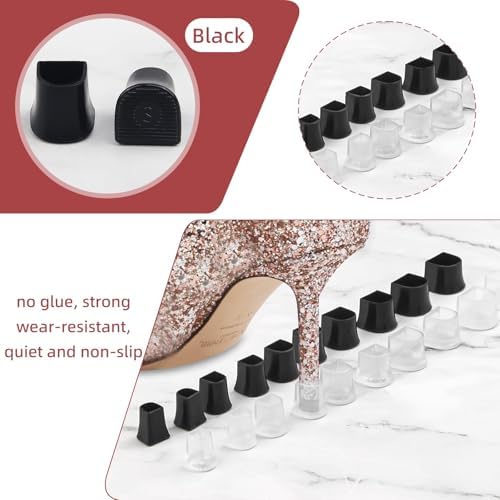 10 Pairs Heel Protectors for Grass, Non-Slip Heel Caps for High Heels, Anti-Noise Heel Covers for Grass Repairing Shoes Wedding Gravel Wetlands Outdoor Events Replacement (XXS, XS, S, M, L)