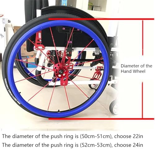 Hcduvso 1Pair Wheelchair Push Rim Covers, 22/24in Non-Slip Rear Wheel Sports Wheelchair Rubber Cover, Wear-Resistant, Improve Grip and Traction,22in-Pink