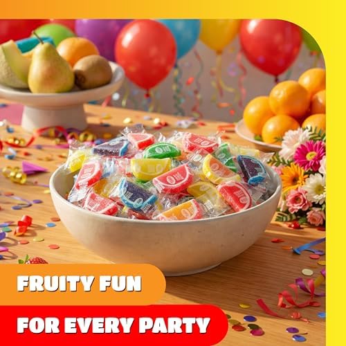 Fruit Slices - 2 Pound Pack - 60 Count - Jelly Candy - Individually Wrapped Fruit Slices - Assorted Flavors - Gelatin Free Candy for Gift Baskets, Snacking & Buffets