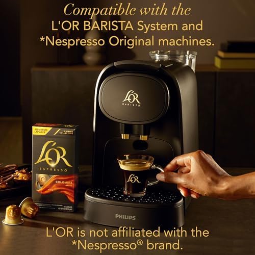 L'OR Espresso Capsules, 50 Count Onyx, Single-Serve Aluminum Coffee Capsules Compatible with the L'OR BARISTA System & *Nespresso Original Machines, 50 Count (Pack of 5)