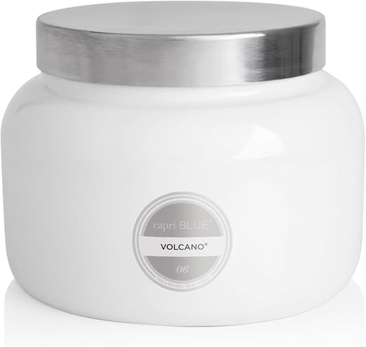 Capri Blue Volcano Scented Candles - Luxury Glass Jar Candles for Home Scented with Tropical Fruit & Sugared Citrus - Soy Wax Blend - Capri Blue Volcano - Jumbo White Color (48 oz)