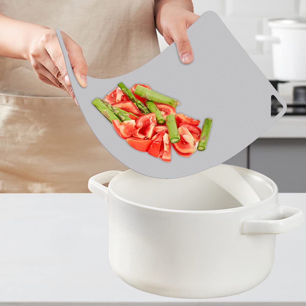 WK Flexible Plastic Cutting Boards for Kitchen, Cutting Board Mats Set of 5, Nonslip Cutting Board for Meat, Thin Cutting Sheets with Hole, Dishwasher Safe, BPA Free, 14.5x11.5"