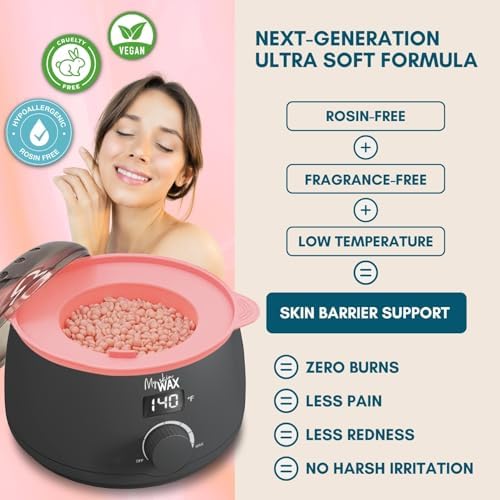 Stripless Wax beads 1.75 lbs, Hypoallergenic, Special for Sensitive Skin, Face and Body, Coarse Hair, Men, Women, Bikini, Brazilian, Green