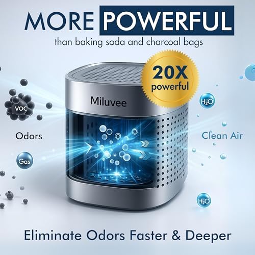 Premium Refrigerator Deodorizer, 10-Year Reusable Odor Absorber for Car, Pet, Closet, Fridge | Produce Saver, Keep Food Fresh Longer | No Refill, Unscented, Outperform Baking Soda Charcoal Bag