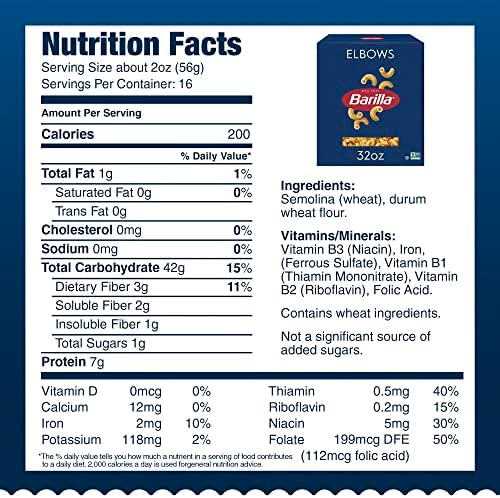 Barilla Elbows Pasta, 32 oz. Box (Pack of 8) - Non-GMO Pasta Made with Durum Wheat Semolina - Kosher Certified Pasta