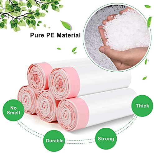 5 Gallon Trash Bags Drawstring White - 1.1 Mil Small Kitchen Garbage Bags 60 Count 18 Liter Recycling Unscented Wastebasket Plastic Bags Office Bathroom Liners Strong Thick Bulk Magesh