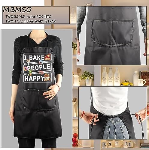 MBMSO Baking Apron Funny Baker Gifts for Bake Lover Kitchen Cooking Apron I Bake People Happy Apron Baking Gifts for Bakers