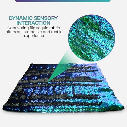 SENSORY4U Weighted Lap Pad for Kids - 5lb Sensory Blanket with Sequin Flip Fabric for Tactile Play - Ideal for Calming & Everyday Use