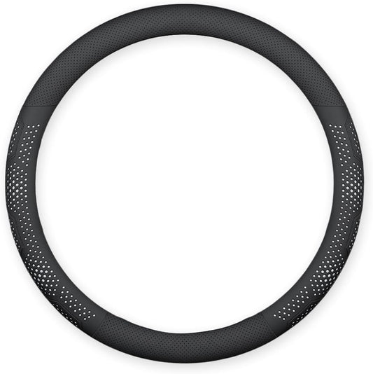 Car Steering Wheel Cover for Jeep Gladiator 2019–2025 2026 JT,Breathable Perforated Auto Steering Wheel Protector, Non-Slip Sporty Grip,Comfortable Sweat-Proof Vehicle Interior Trim,O-C