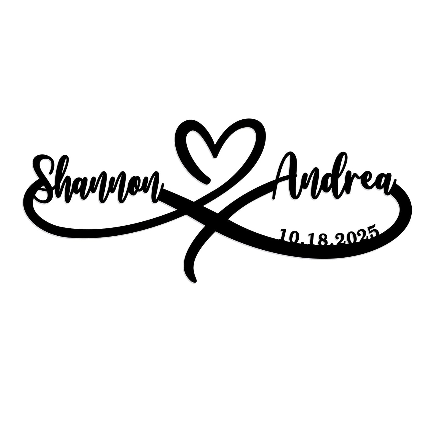 Wedding Gifts for Couples 2025,Infinity Signs with Couple Name, Personalized Valentine'S Day Engagement Gifts, Gifts for Newlyweds, Anniversary Wedding Gift for Couple,Metal Name Signs Personalized(A)