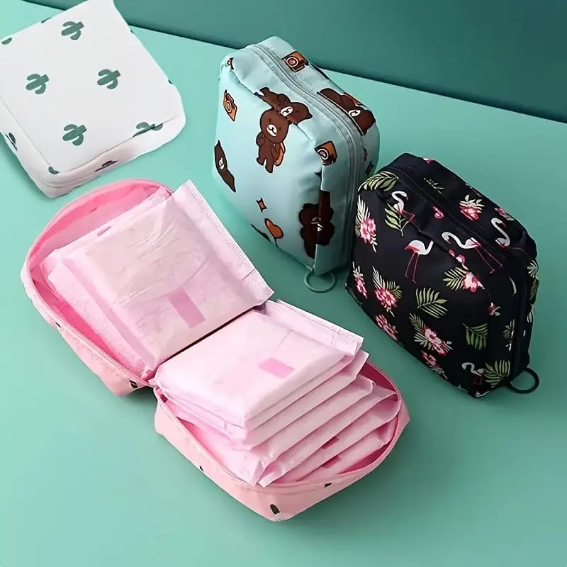 Sanitary Napkin Storage Bag, Portable Menstrual Pad Bag Tampons Collect Bags, Zipper Nursing Pad Holder Tampon Bag